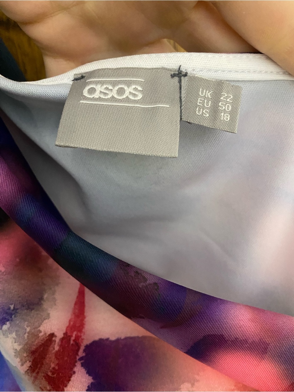 ASOS One-Shoulder Multicolor Abstract Print Dress - Picture 3 of 3